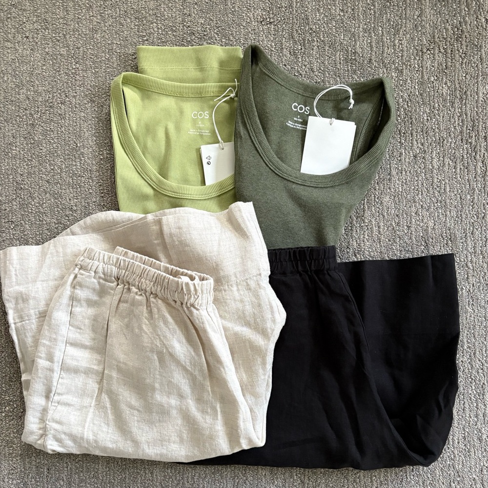 COS bundle-2 pr linen shorts and two tanks